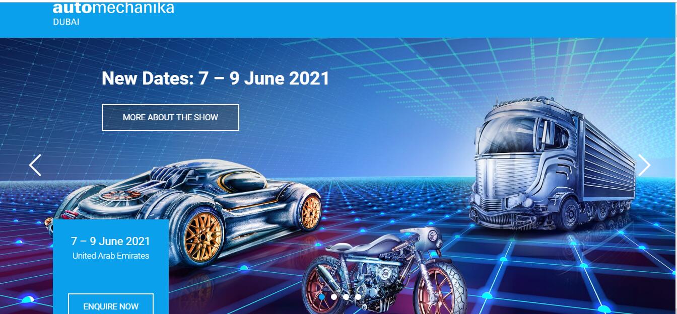2021年中東（迪拜）國際汽車零配件及售后服務(wù)展覽會2021年06月7-9日